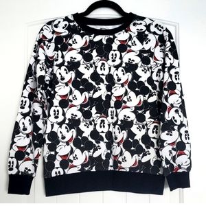 Disney Women's Mickey Mouse Black/White Sweatshirt (Small)